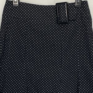 Vintage MKM DESIGNS Midi Skirt Polka Pin Dot Peplum Buckle Womens 7 8 Black